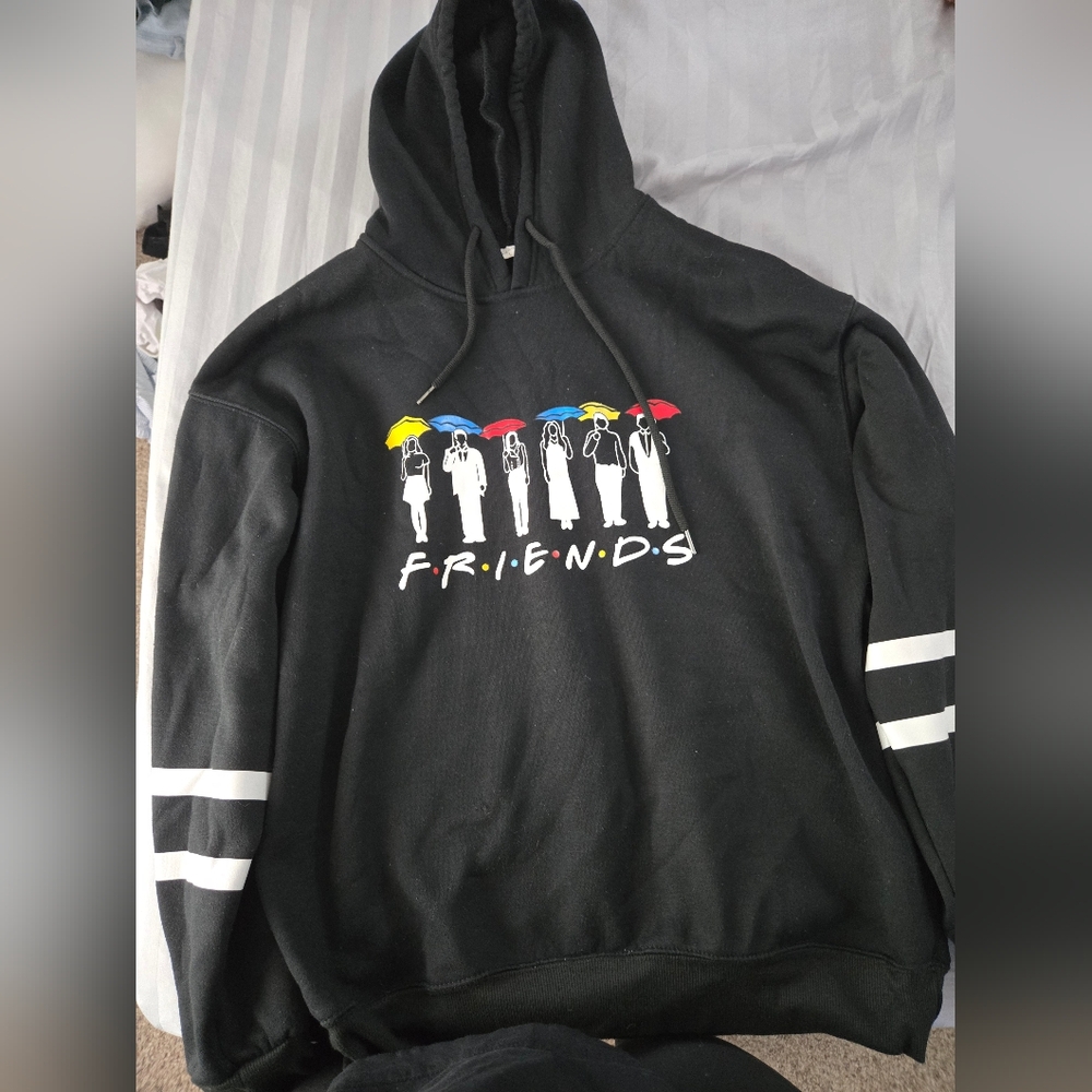 FRIENDS Black Hoodie with Colorful Graphic
